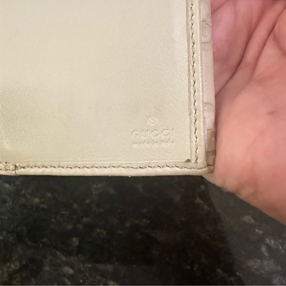 Gucci Guccissima Leather Script Flap Continental Wallet